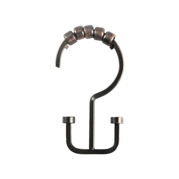 Utopia Alley Utopia Alley HK1RB Deco Flat Double Roller Shower Curtain Hooks; Oil Rubbed Bronze HK1RB - main